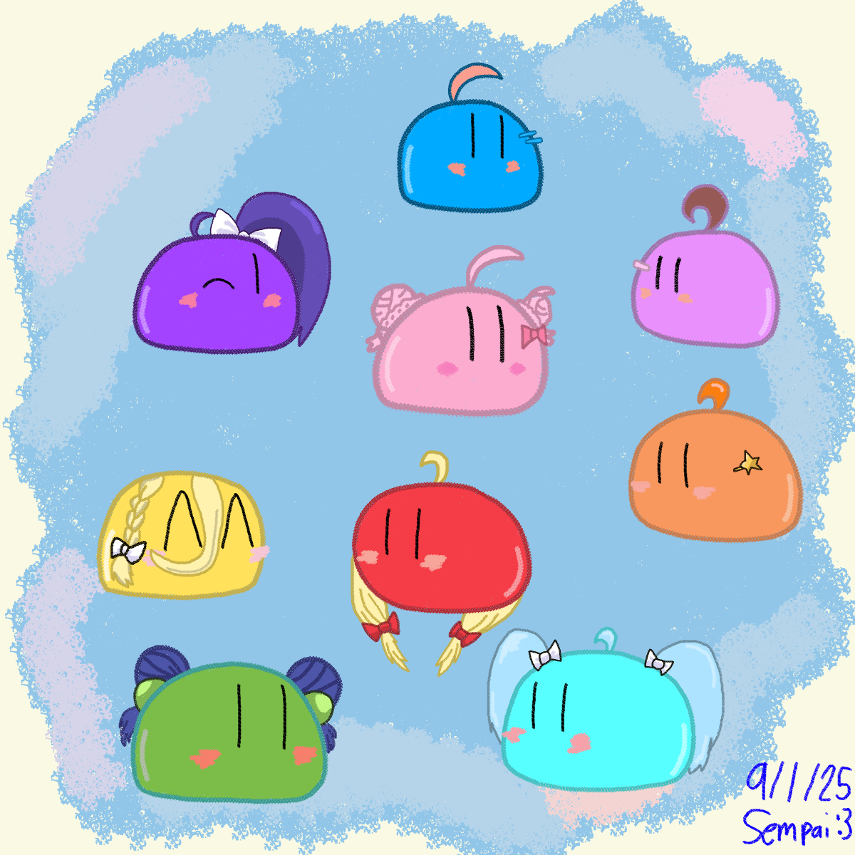 Monthly Drawing Showcase!

I had this interesting idea to draw the DFI members as the cute little dango from the CLANNAD ending for a while now, but I finallllly got around to doing it yesterday and I just finished it right now!

CLANNAD x Dream Flower Idols. :3

#DreamFlowerArt
