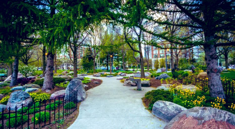 Beautiful day for a walk through this Bach-inspired Music Garden~designed by world renowned Cellist Yo-Yo Ma. 🌺