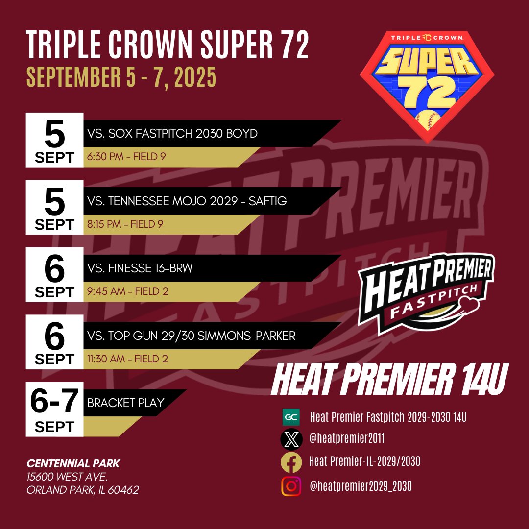 First fall tournament at Triple Crown Super 72 this weekend! #LetsGoHeat