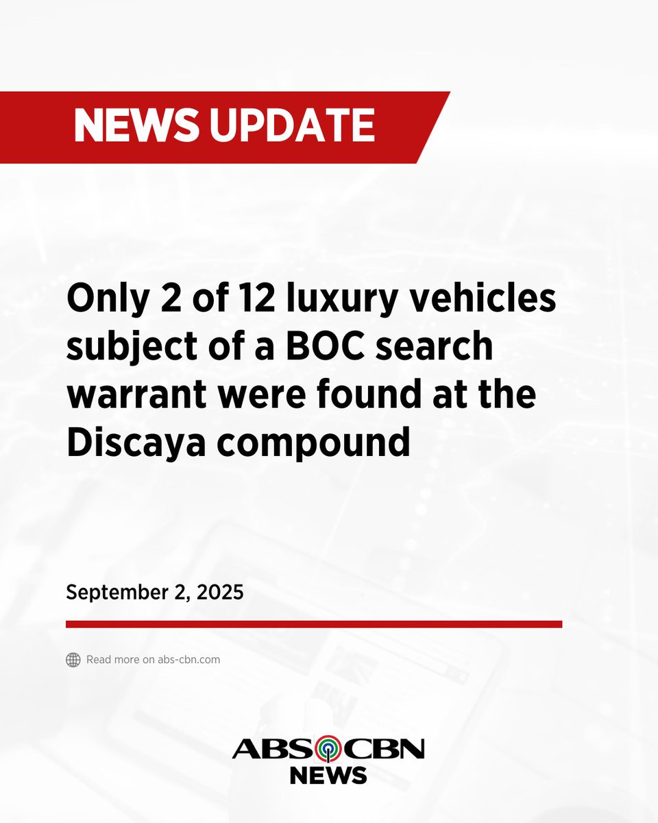 ABSCBNNews's tweet photo. UPDATE: Only 2 of 12 luxury vehicles subject of a search warrant were found at the Discaya compound — a Maserati and a Land Cruiser, says Customs Commissioner Ariel Nepomuceno.

An unlisted car was also found and will be checked if imported. The BOC vowed to trace the rest. | via @_izzylee

Related story: https://t.co/oKyzngINCm
