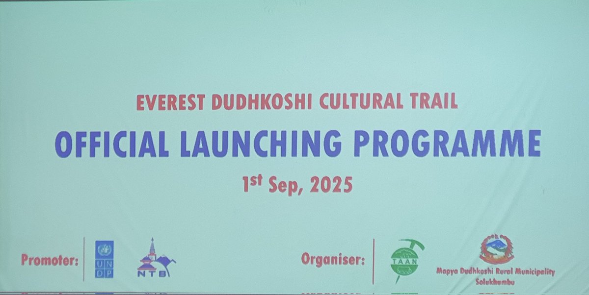 toptripnepal's tweet photo. 🌄 Officially Launched!
The Everest Dudhkoshi Cultural Trail (EDCT) opens on Sept 1, 2025 🚩
Explore breathtaking Everest views, vibrant Rai &amp; Sherpa culture, homestays, &amp; rhododendron forests without the Lukla flight! 🏔️
#EDCT #EverestTrek #Nepal #VisitNepal2025 #CulturalTrail https://t.co/kux5SDj7rT