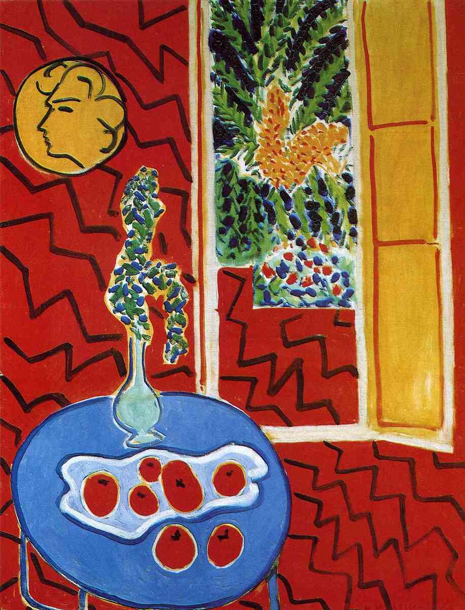 Red Interior. Still Life on a Blue Table, 1947 #artbots #matisse