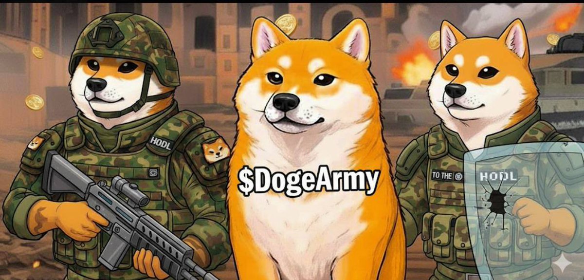 Dogearmybullish's tweet image. “Think military weapons are cheap? 💰 Think again – we’re talking MILLIONS. And $DOGEARMY? We’re not holding back either. ⚔️ Join the fight and power up your Doge legend! 🛡️🐶 #DogeArmy #CryptoArmy #Moon”

$DogeArmy🛡️
“Live On Pump.fun”

🌕Official CA:…