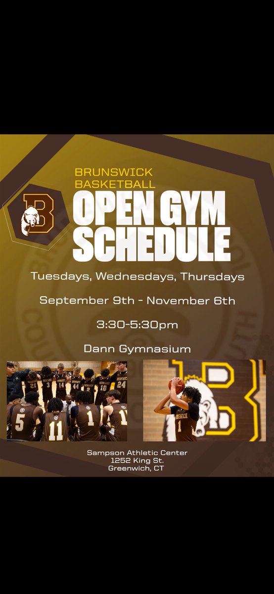 Coaches,
Here is my open gym schedule this fall!! Looking forward to a big senior season! 
<a href="/wick_basketball/">Brunswick Basketball</a> <a href="/rensunited/">rensunited</a> <a href="/BuiltByCoachDre/">Coach Andre</a> <a href="/StevenJNODAT/">Steven Johnston</a> <a href="/Craigboyy/">Coach Craig</a>