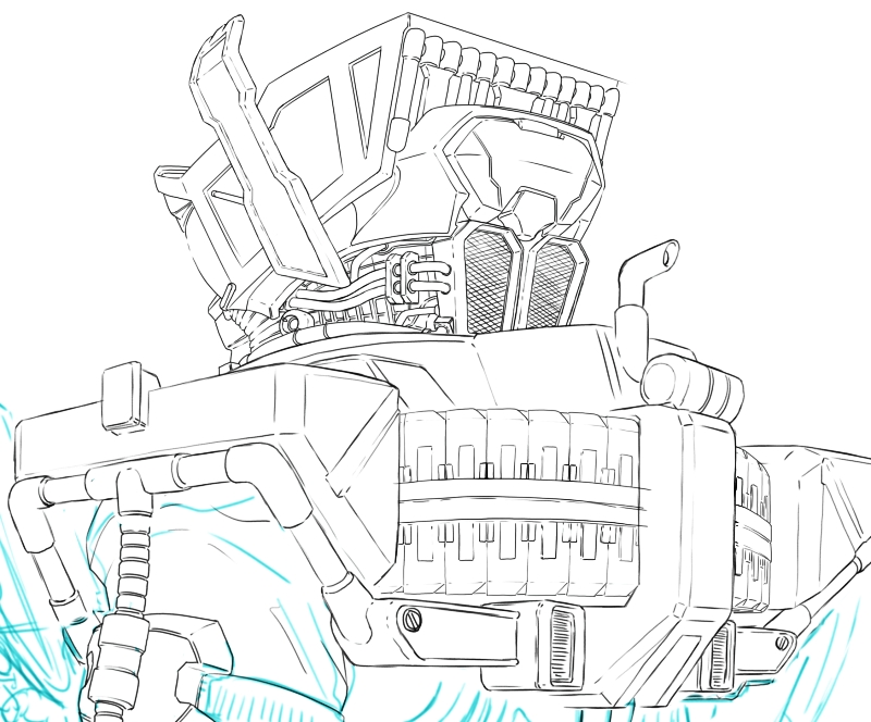 「ペインターでドライブ描こうとした時の絵 クリスタに比べ歪みだとか定規等のツールが」|にーやんのイラスト