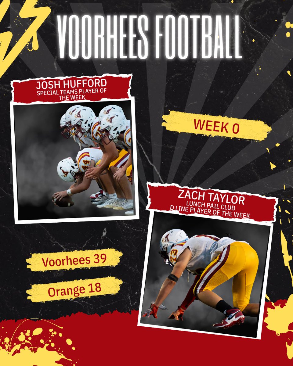 💜💛 Vikings Players of the Week 💛💜 Offense: Rylan Benitez🔥 Defense: Madden Kramer🛡️ Special Teams: Josh Hufford 🚀 D-Line: Zach Taylor 💪 Overall: Sam Meekings ⭐ Proud of these guys for showing out! 🏈 #VikingsFootball #Family