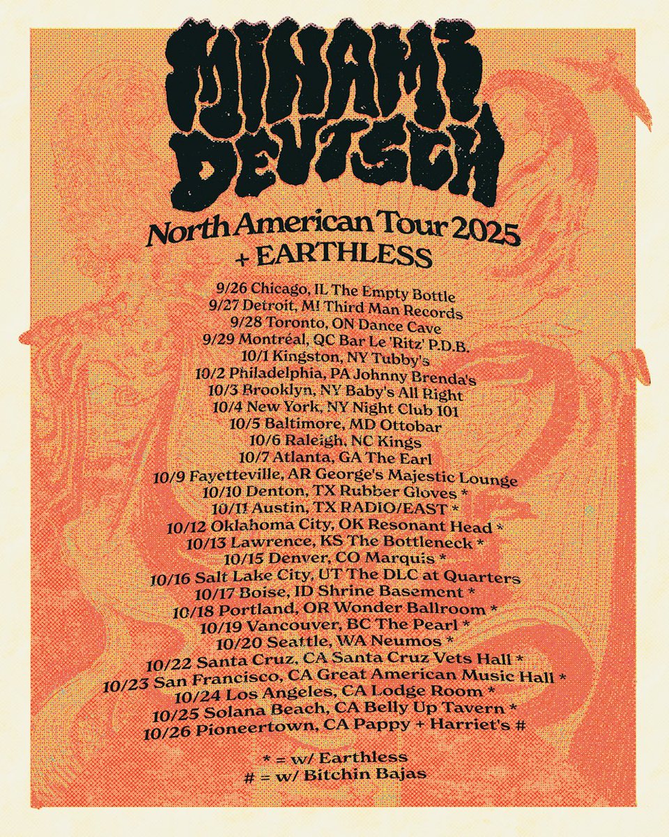 Less than a month to go!! We’re truly honored to be sharing the stage again with the legends Earthless for about half the tour!! Come dance! 🦇 

Tickets are available now.
planoly.store/minamideutsch/