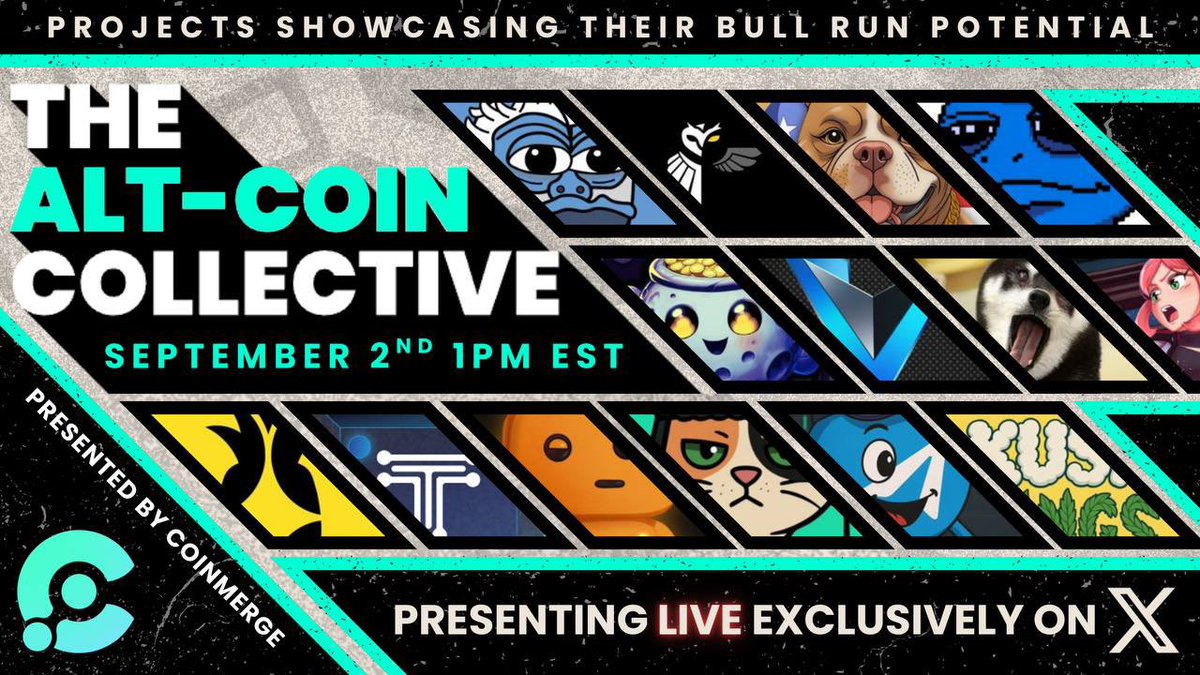 coinmerge's tweet image. 📢Join us tomorrow for The Alt-Coin Collective w/ a stacked panel of keynotes as we discuss:
🔸Market Conditions 
🔸Innovative Utility 
🔸Strong Meme Narratives

Keep your ears tune for appearances from:
🛠️@lofitheyeti
🛠️@silentswapcom
🛠️@biggie_on_eth
🛠️@broakonbase…