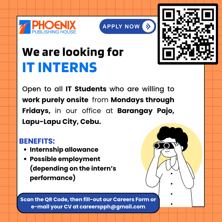 Heads up, Carolinian graduates!

The USC Office of Alumni, Scholarships and Job Placement (OAASJP) is sharing job vacancies from Phoenix Publishing House.
