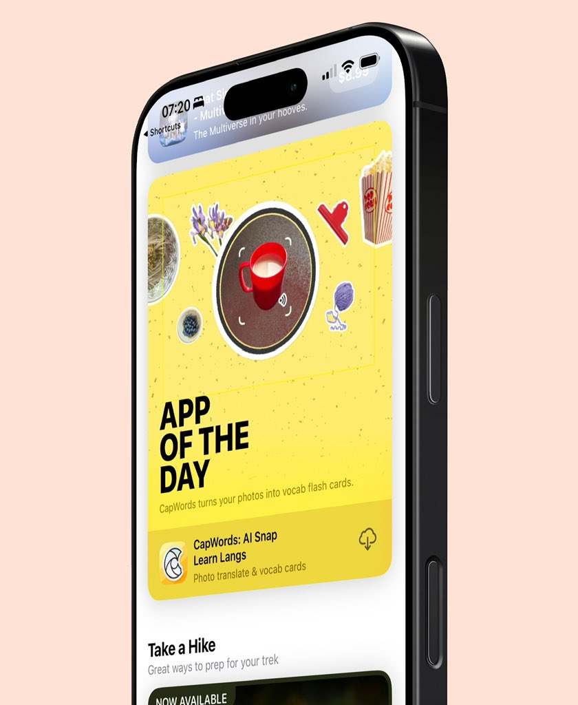 CapWords｜中国编辑精选、美国App of the Day 

昨晚临睡前看到 App Store 中国编辑精选了
早上看到美国 APP OF THE DAY

非常开心，谢谢 <a href="/AppStore/">App Store</a> ✌️