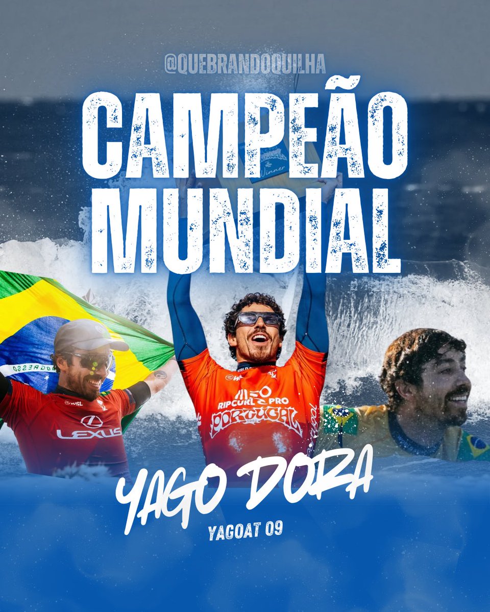 Quebrandoquilha's tweet photo. YAGO DORA É CAMPEÃO MUNDIAL 🏆

BRASIL NO TOPO DO SURF MUNDIAL 🇧🇷 https://t.co/XLcfuHfyKO