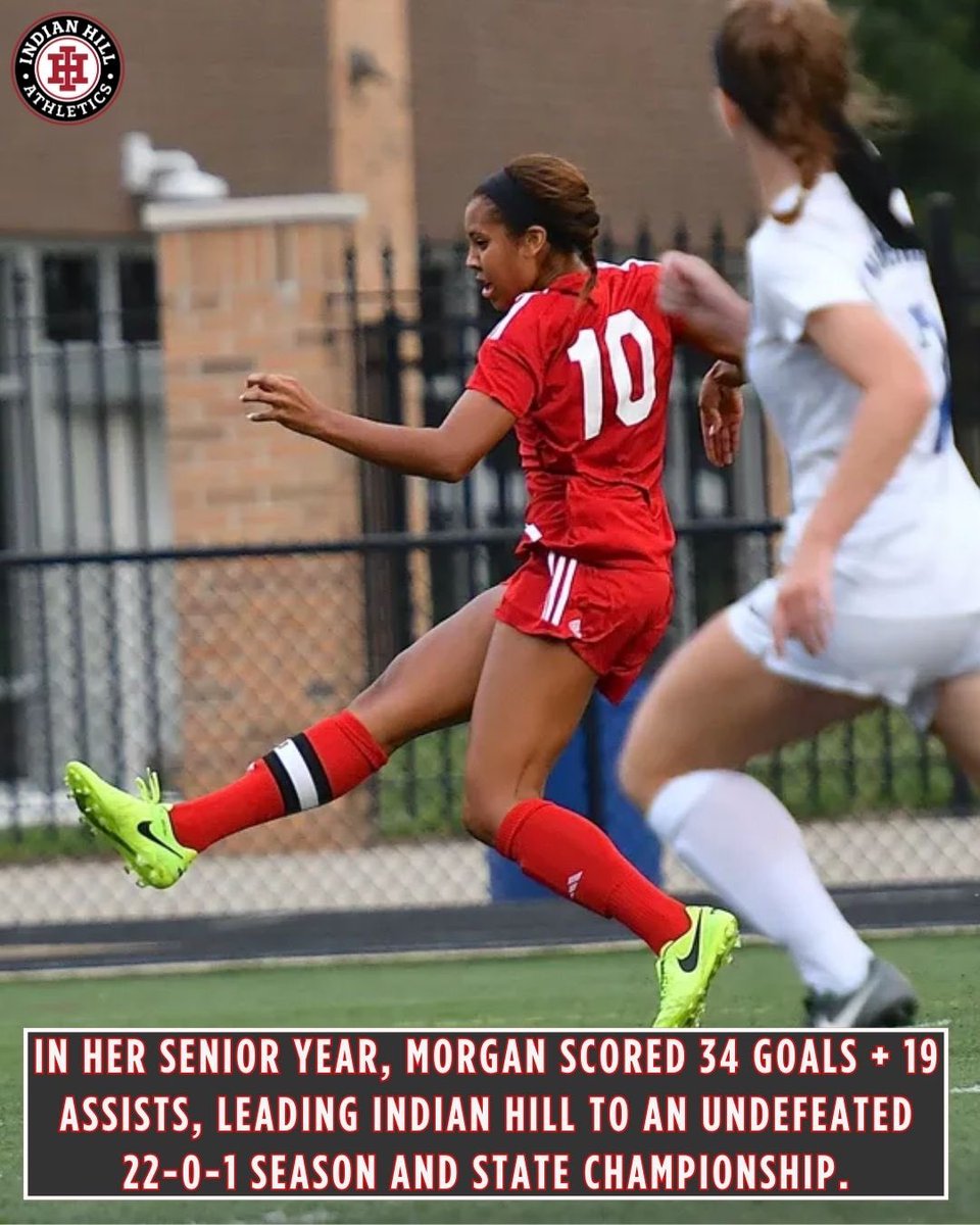 ihbravesad's tweet image. ⚽️ #AlumniSpotlight: Morgan Jackson (‘18)
•34 goals + 19 assists in her senior year
•Led IH to an undefeated 22-0-1 season &amp;amp; state title
•UC Bearcat defender &amp;amp; Academic All-AAC honoree

A Brave making history at every level! 🖤❤️ #IHBraves