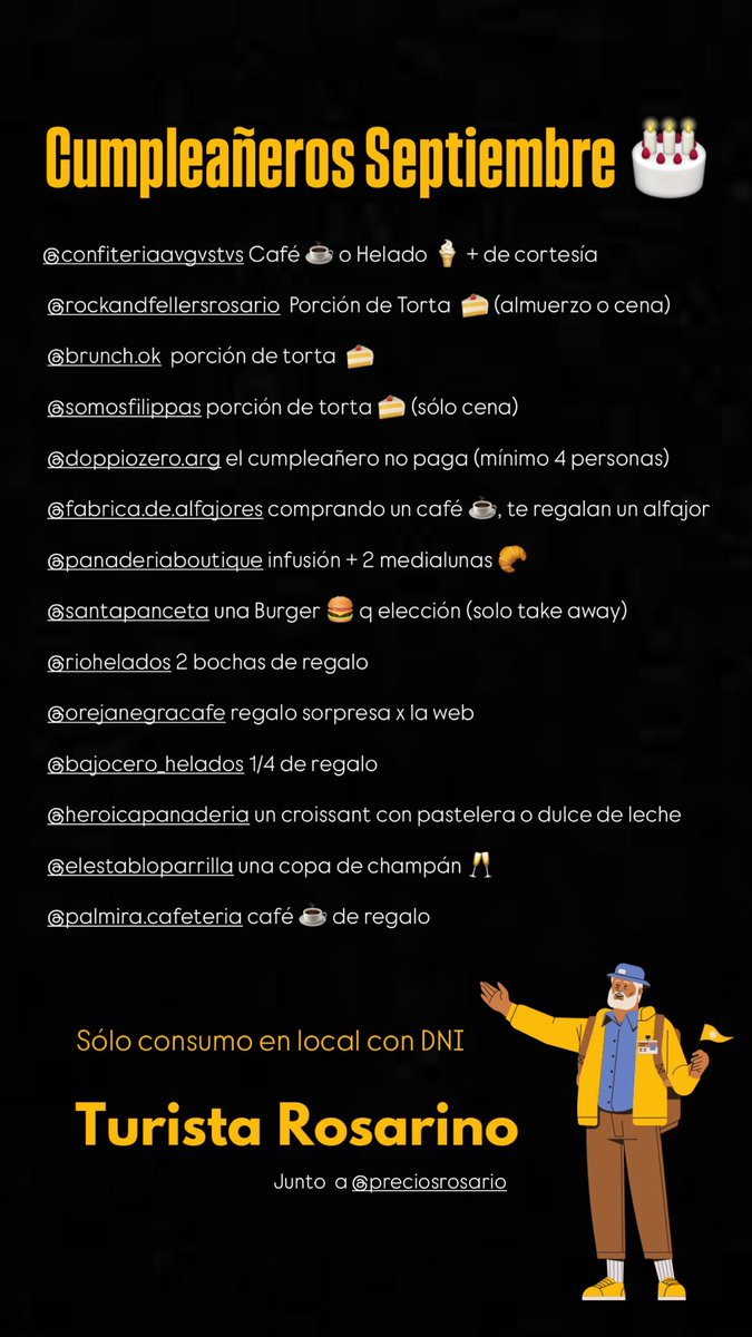 turistarosarino's tweet photo. Regalitos 🎁 para los cumpleañeros de Septiembre, junto a @PreciosRosario2 👇 https://t.co/7d3N1ckKBp