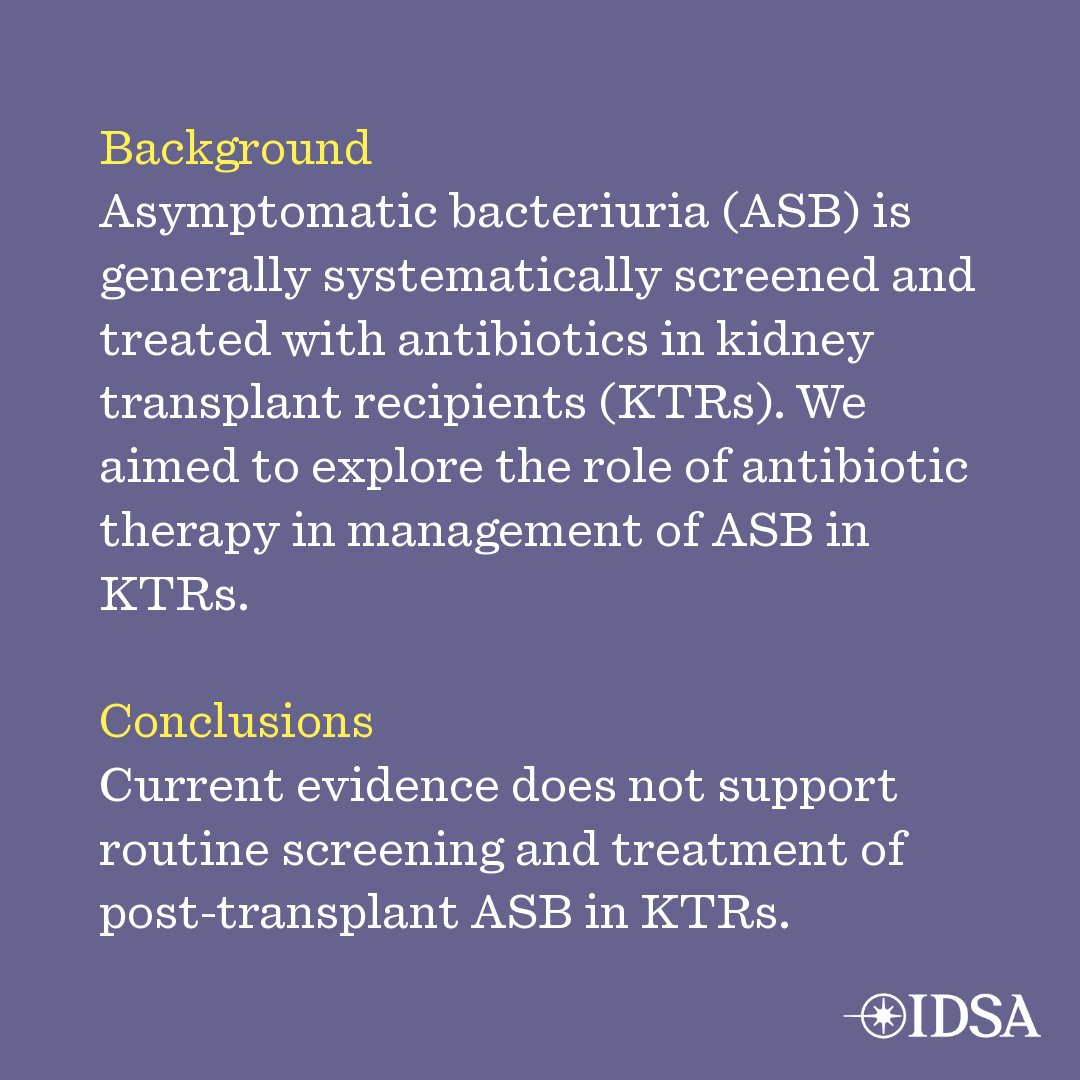 Effectiveness and safety of antibiotics in kidney transplant recipients with asymptomatic bacteriuria: a systematic review and meta-analysis of randomised controlled trials

✅ Just Accepted
🔗 bit.ly/4lSOvYd