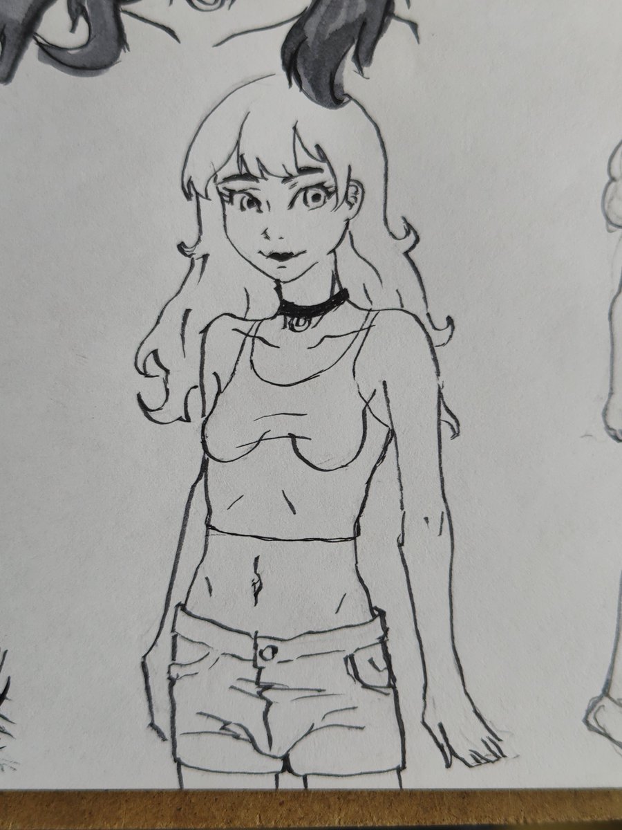 Rkgk sheet n°34 
Rlly with a sheet of warm up practice at the end I can get a nice-looking sketch with the brush. Idk if  is the best option to heading the future, but at least I can say when it comes good, it worths  #dailysketch #sketch #sketchart #rkgk #fountainpen #inkFast