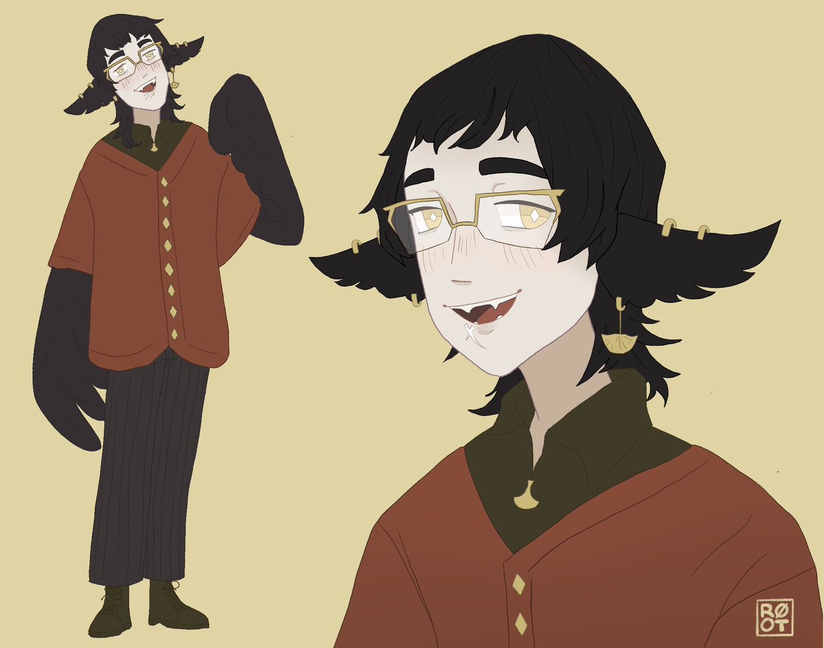 GinkgoRoot's tweet photo. Design reveal 🍂

Hello friends I’m GinkgoRoot the new crow pngtuber landing on the internet 🐦‍⬛

Come hang with me for some drawing and gaming!

Art Tag: #ginkgoroot
Twitch: https://t.co/d0odk9v80R https://t.co/ly3gT8P4bA