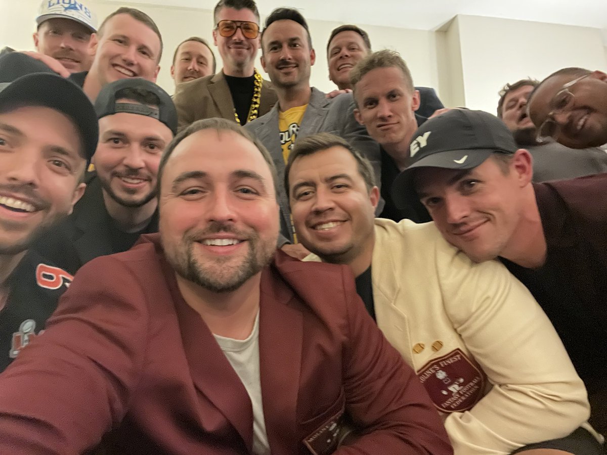 DerekDye's tweet photo. Got the Moline boys together for a 20th Anniversary fantasy football draft weekend. It’s a special group of guys that have all stayed in touch for over 2 decades. We also did a John Deere vs Wilson Golf Cup where the Spartans prevailed. https://t.co/oLn6oCZbmx