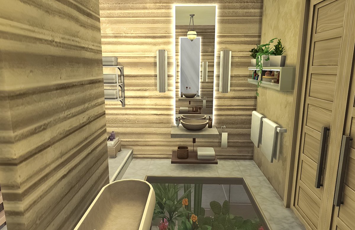 asimialex's tweet image. Step into my latest build Desert Horizon.
These are the dining room, master bedroom and bathroom.

#TheSims #TheSims4 #ShowUsYourBuilds #Sims4Builds #TheSims4Gallery
