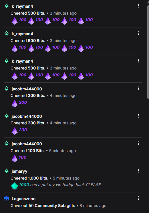 JaidensBurner's tweet photo. YOOOOOOOOOOOOOOOOO W LOGAN WITH THE 50 GIFTED BRO.. ALSO W JAMARY, JACOB, AND RAYMAN WITH ALL OF THE BITS HOLY SHIT! @2am_Logann @ganjaswhore @Jacob__1445 https://t.co/QAate7YF4S