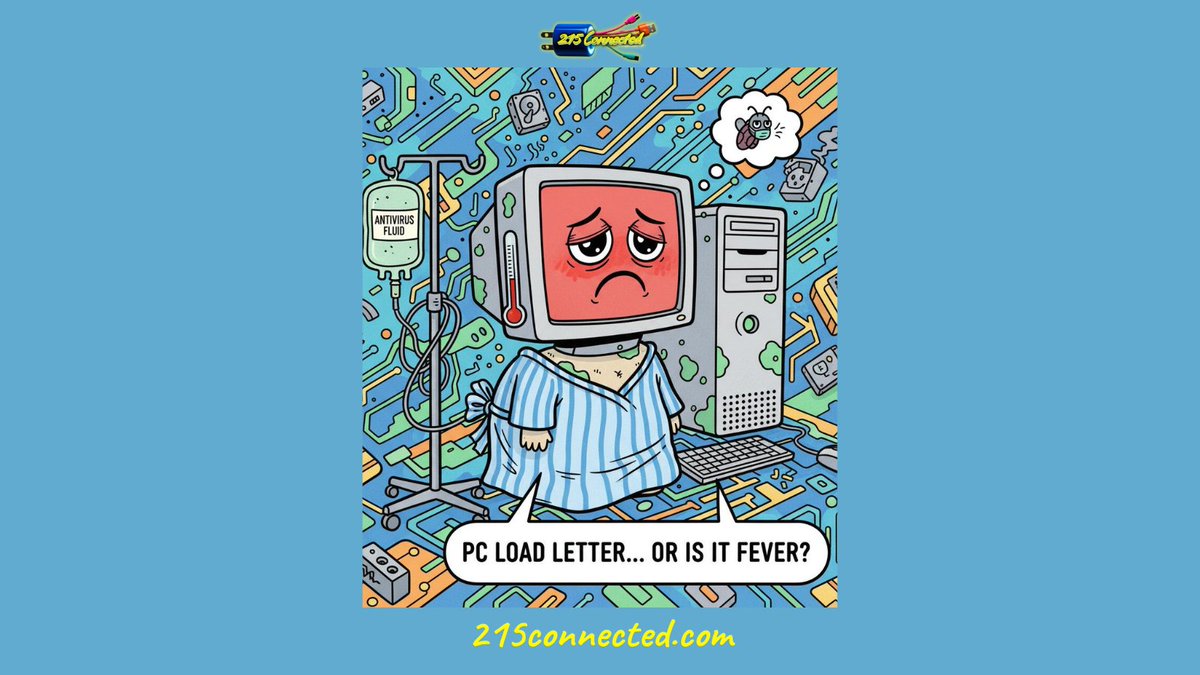 215connected's tweet image. Tech support be like... 🖥️💊
Why did the computer go to the doctor? It had a virus!
Drop your best tech pun below! 215connected.com
#TechJokes #ComputerHumor #215Connected #GetConnected #StayConnected #YourConnect #ThePlug