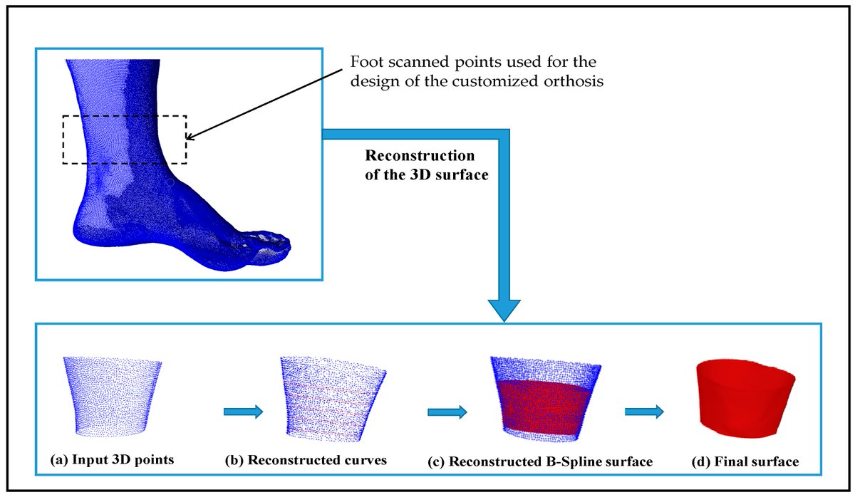 Prosthesis_MDPI's tweet image. Key advance in custom orthosis design! 🦾 B-Spline 3D scan surface recon—ultra-low MRMS error, outperforms existing methods.

Great for finger/foot orthoses, boosts fit &amp;amp; comfort! 📏

🔗doi.org/10.3390/prosth…

#3DReconstruction #CustomOrthosis #Medical3DPrinting #DigitalHealth