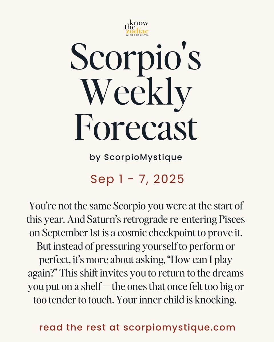 ScorpioMystique's tweet image. #Scorpio, read the rest of your weekly horoscope on the @knowthezodiac app or on my scorpiomystique.com/scorpios-weekl… ♏️♥️✨ have a great week!