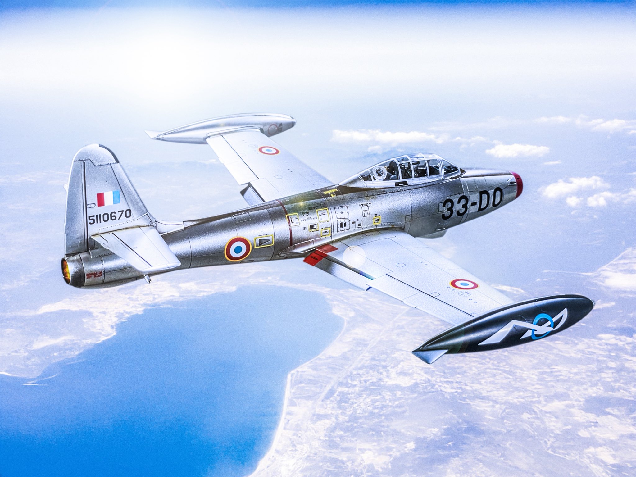 完成品　F-84Gサンダージェット　タミヤ　1/48 タミヤの傑作キット 1/48 サンダージェット！ その① : 模型の煮物