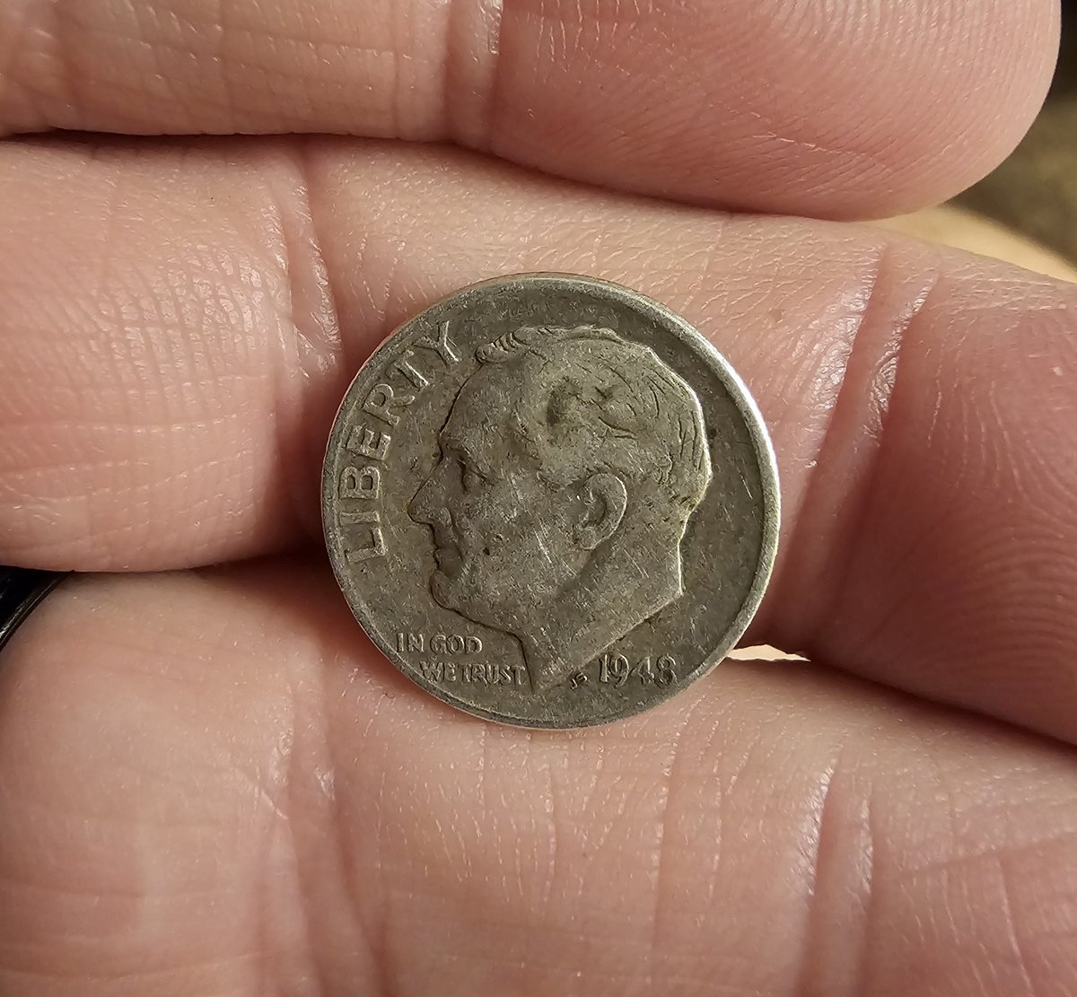 sblizz334's tweet image. Today's coinstar find. 1948 D Dime. #digon #silver