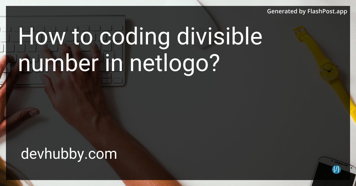 JordanKEurope's tweet image. How does a turtle know if it's divisible without a calculator in flipper? 🤓🐢
Source: devhubby.com/thread/how-to-…
#Simulation #Programming #PythonAlternative (as some consider NetLogo as a beginner-friendly environment similar to Python) #CodingHelp #coding #number