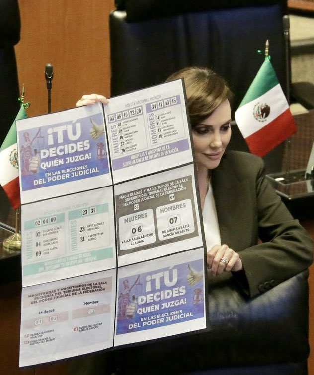 Lilly Téllez (@lillytellez) on Twitter photo La nueva corte de injusticia del acordeón es ilegítima.
<a href="/Claudiashein/">Claudia Sheinbaum Pardo</a> violó la Constitución para imponer a sus subordinados.
Llegan por la fuerza bruta, pero tendrán que salir por la fuerza de la razón.
Es preciso defender a México y volver a fundar la República. La nueva corte de injusticia del acordeón es ilegítima.
<a href="/Claudiashein/">Claudia Sheinbaum Pardo</a> violó la Constitución para imponer a sus subordinados.
Llegan por la fuerza bruta, pero tendrán que salir por la fuerza de la razón.
Es preciso defender a México y volver a fundar la República.