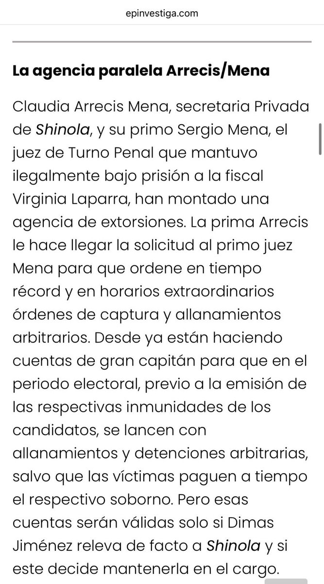 Nuevamente Leonor Eugenia Morales Lazo (ahora en la Fiscalía de Operadores de Justicia)  en la causa 01080-2026-00555 accionó ante el juez Sergio Mena (primo de Claudia Arrecis Mena, secretaria privada de Consuelo Porras) contra las elecciones del CANG.