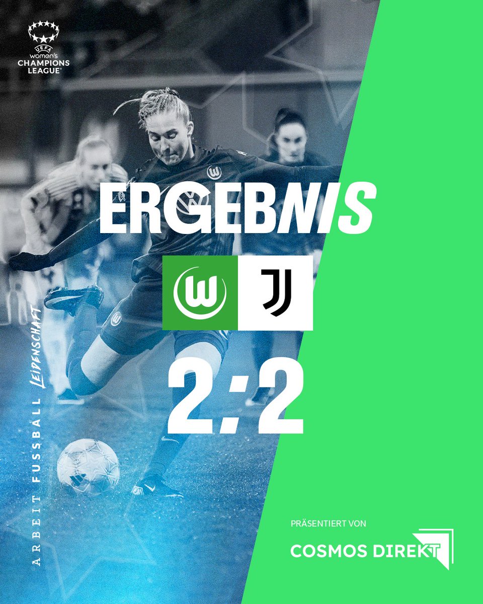 VfL_Frauen's tweet photo. Wir sichern uns durch ein ganz spätes Tor das 2:2 im Hinspiel gegen Juventus FC!
Auf geht’s, Wölfinnen!
#WOBJUV 2:2 https://t.co/oeX7xElIDL