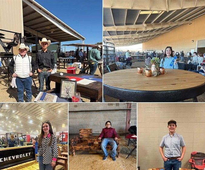 Congrats to BMS FFA members who participated in the San Angelo Stock Show Ag Mechanic Show &amp; earned Blue Ribbons: Braxton Fagundes &amp; Elias DeLeon, Lynlee Richmond, Hadley Lawrence, Ethan Rodriguez, and Beau Bright ( with 4th place in Small Indoor Furniture/Furnishings). 🛠️ ✨