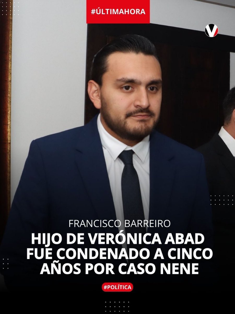 Noboa, alias “cortina de humo”, ha sentenciado al hijo de su ex vicepresidenta a cinco años de prisión y suspensión de derechos políticos por 10 años. 

Mi solidaridad con <a href="/veroniabad/">Verónica Abad</a> por esta anunciada e impune violencia vicaria.