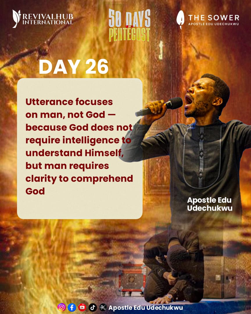 EduUdechukwu's tweet photo. Excerpts From Day 26 of the Ongoing 50 Days of Pentecost, 2026
Topic: A Doctrinal Treatise on Prayers and Groanings:
The Revelation of the Economy of the Help of the Holy Ghost according to Romans 8:26
#apostleeduudechukwu #apostleedu #apostleeduteaching #50daysofpentecost https://t.co/Rgb9ozSprQ