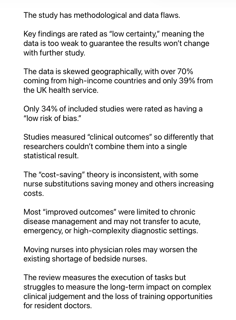Mat_Forbes's tweet photo. @HSJEditor @parthaskar Be sure to consider the flaws, limitations, and qualifications identified by the authors, peer reviewers, and professional bodies. https://t.co/mbAlky9dJO
