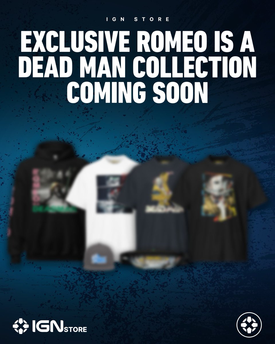 IGNStore's tweet photo. New, IGN-exclusive Romeo is a Dead Man collection is crash landing on IGN Store soon! @Grasshopper_EN https://t.co/Joh9i7RHW7