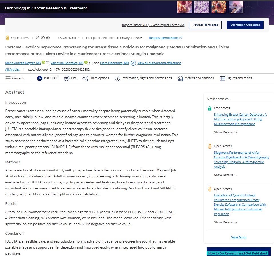 Technology in Cancer Research & Treatment journal tweet media