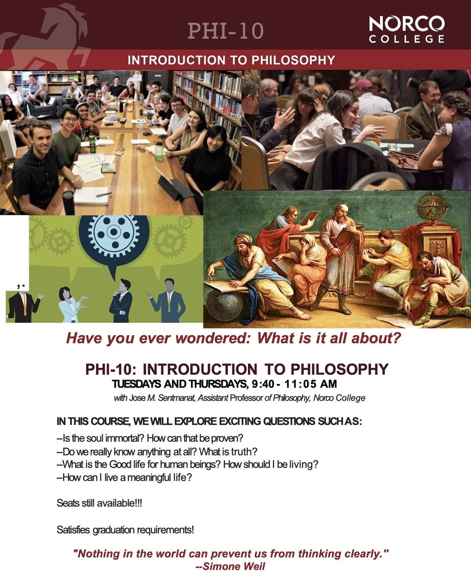 NorcoCollege's tweet image. A great course for you for spring 2026! #philosophy #greatcourse