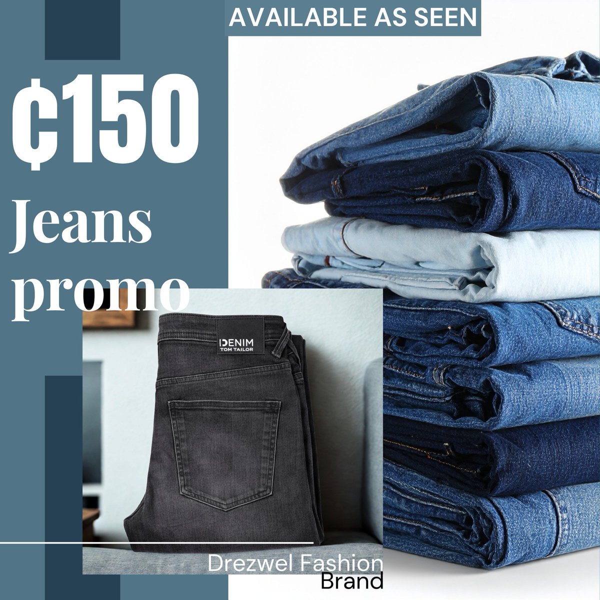 drezwel's tweet photo. 150gh Jeans promo ongoing. Dm 0200680701 |Black Sherif |Chairman wontumi |Ronaldo #drezwel https://t.co/UkyediOL35