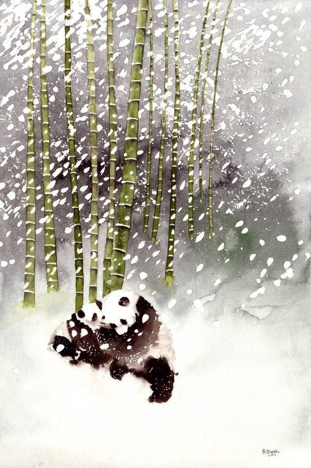 marysia_cc's tweet photo. "Panda in the Snow" by Ray Shuell https://t.co/NXe0VOByPh