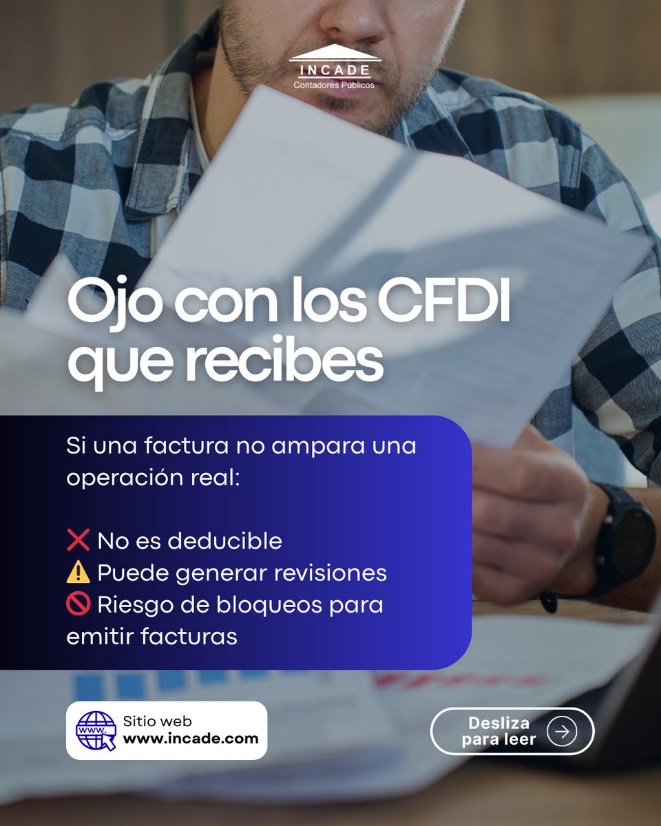 incadesc's tweet photo. ¿Te llegó un aviso fiscal o dudas de la validez de algunas facturas?
No esperes a que el problema crezca.

En INCADE te ayudamos a revisar tu situación fiscal y corregir a tiempo cualquier inconsistencia.

🔗 Lee el boletín completo aquí:
https://t.co/a3dARW7e2H https://t.co/kJtKav0IgD