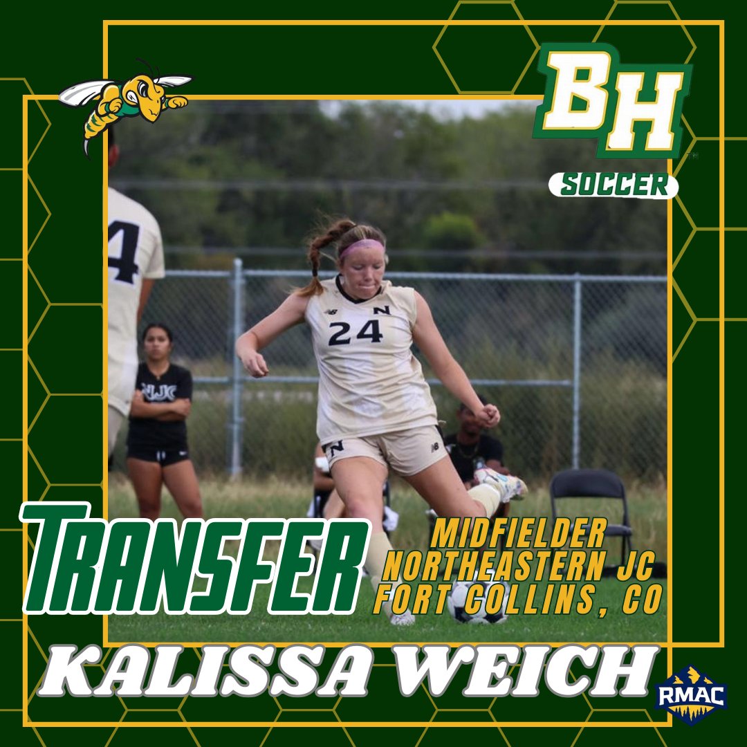 BHSUWSOC's tweet photo. Transfer Announcement!! We are thrilled to
officially welcome midfielder Kalissa Weich from Fort Collins,
Colorado. Kalissa has joined the program this spring after
competing at Northeastern Junior College. Go Jackets 🎉⚽💚 https://t.co/fOXXuyuoqU