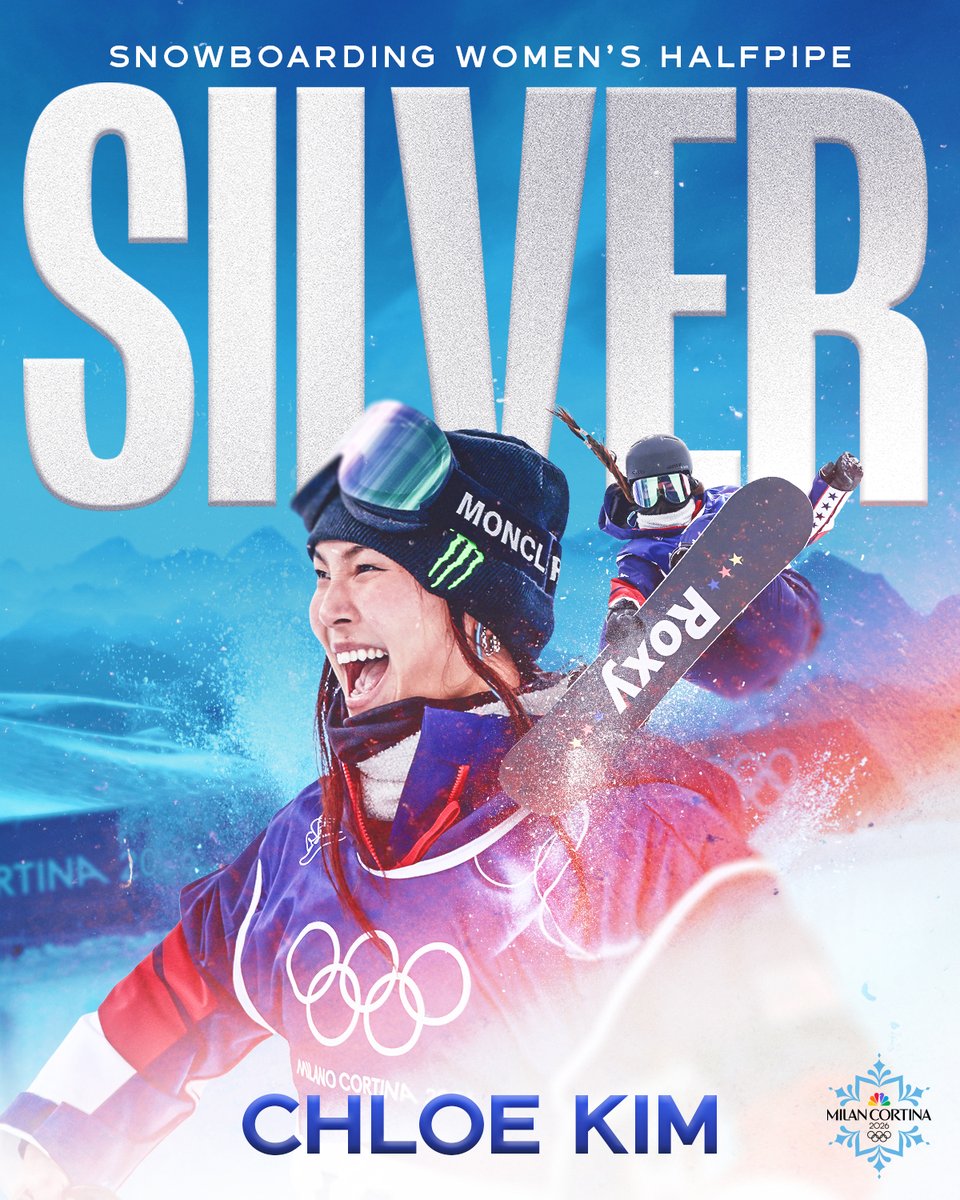 Chloe Kim claims her THIRD career Olympic medal in the women's halfpipe! 🥈