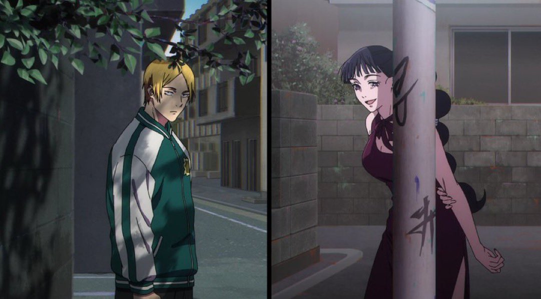 Remi hiding behind the poll signifying that shes hidding the truth of higurumas location while amai telling yuji out in tge open as to show hes actually telling the truth
Bravo gosho