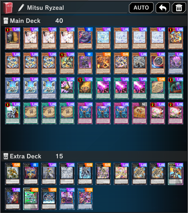 After a horrendous run with bricking &amp; misplaying with VSK9 I got master 1 switching to Mitsu Ryzeal of all decks. Honestly I love the rank 4 toolbox the ryzeal monsters give. Ext send Vallon is so so good