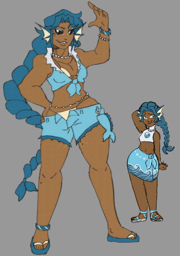 Redrew my Vaporeon gijinka :3