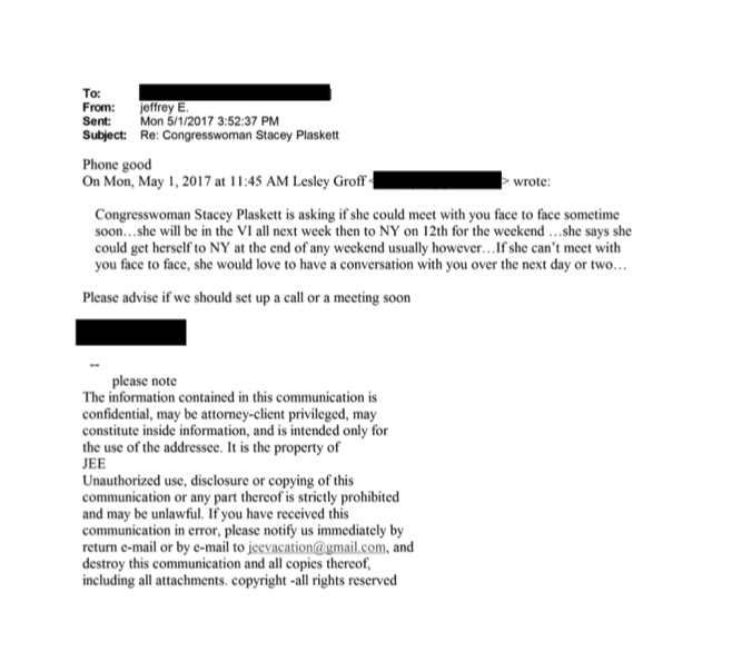 <a href="/TheJusticeDept/">U.S. Department of Justice</a> ADVICE: Find yourself a partner who loves spending time with you as much as <a href="/StaceyPlaskett/">Rep. Stacey Plaskett</a> did w/ Jeffrey Epstein.