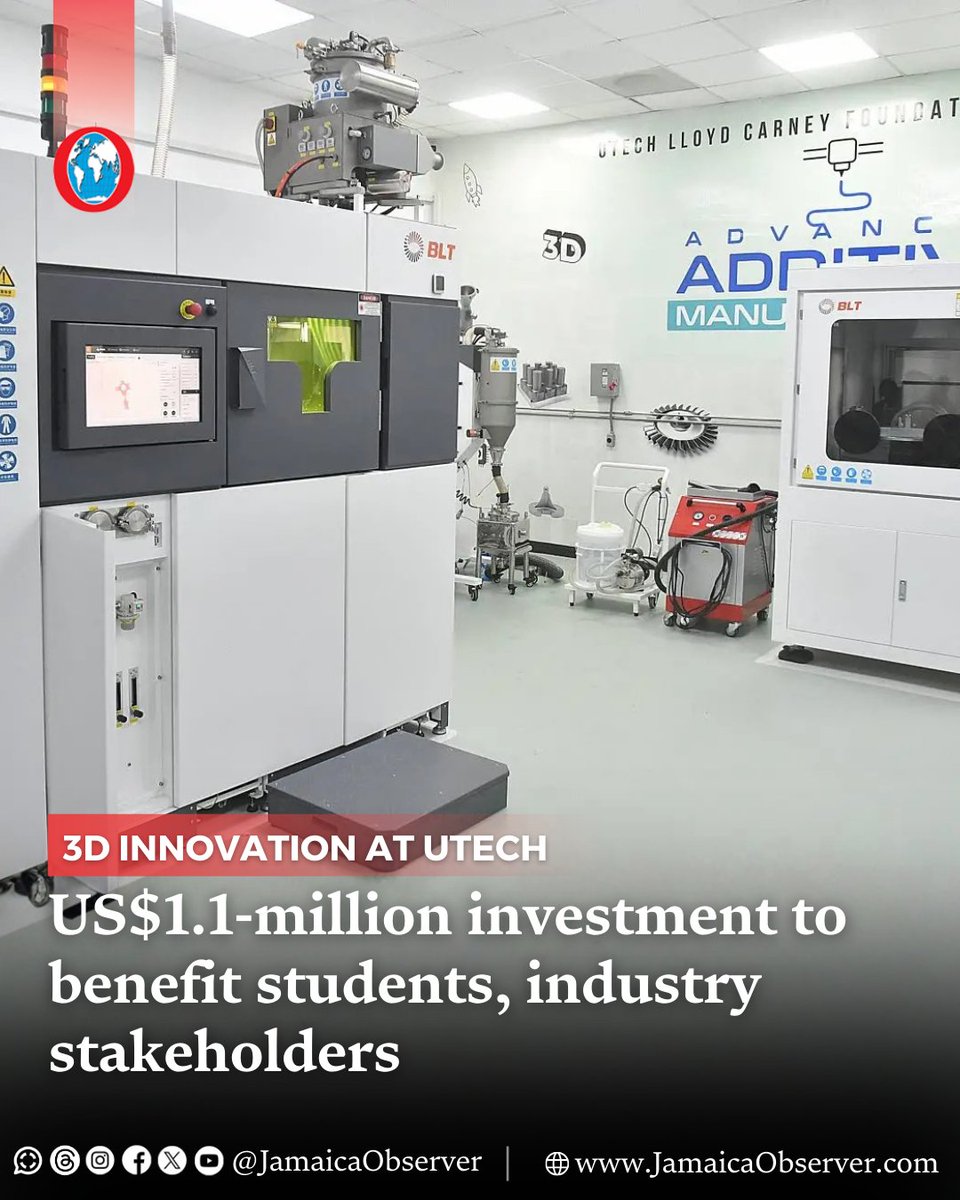 Jamaicans are set to benefit from a major technological advancement, the only one of its kind in the Caribbean, with Prime Minister Dr Andrew Holness welcoming the island’s first metal 3D printer, a US$1.1-million investment.

The University of Technology, Jamaica (UTech) Lloyd