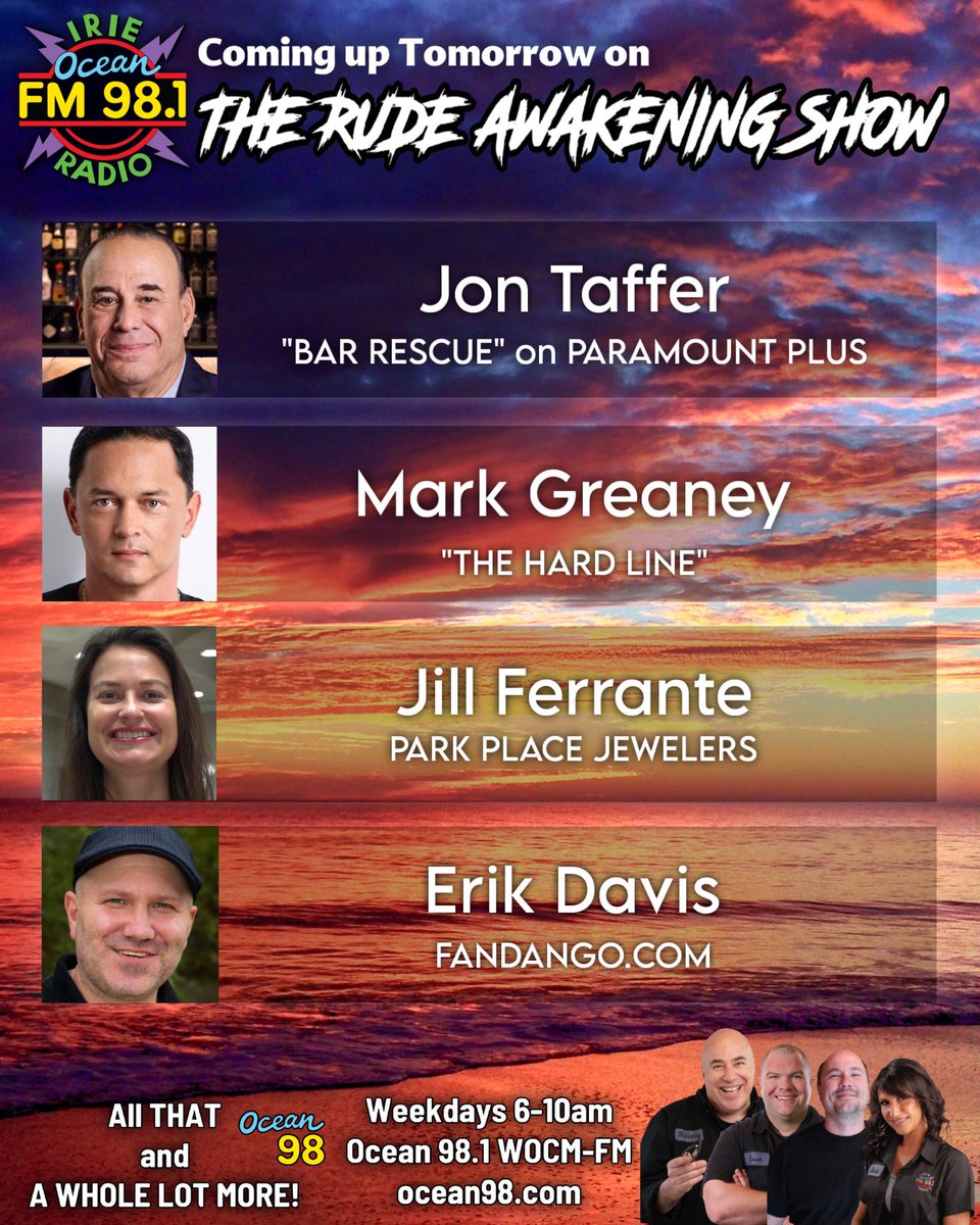 Coming up tomorrow morning! ocean98.com #ocean98 #ocmd #bulldogsrudeawakeningshow #voiceofthecommunity #thankyouforlistening